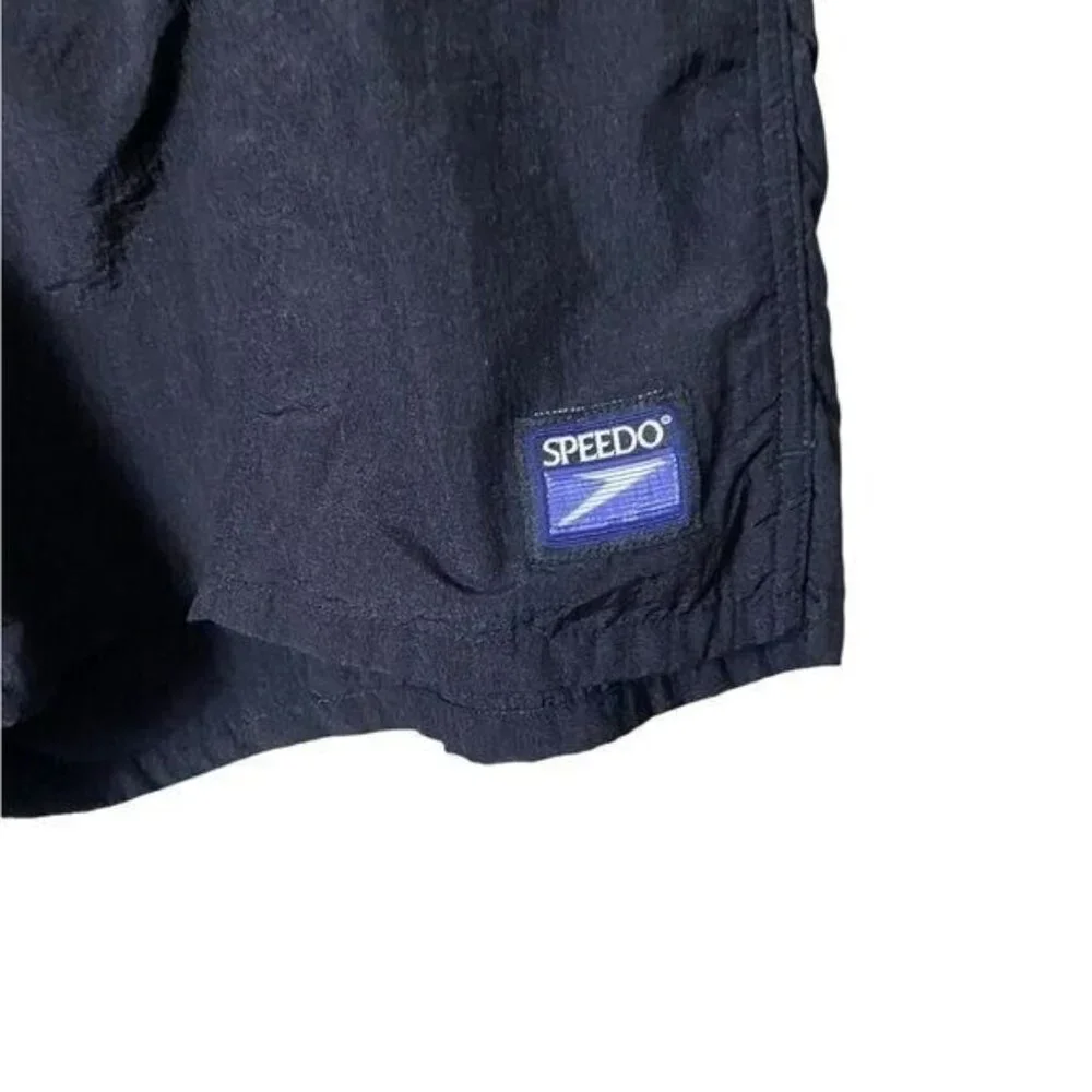 Speedo Men’s Swim‎ Trunks Size Large Pockets Drawstring Navy Blue Beach V…
